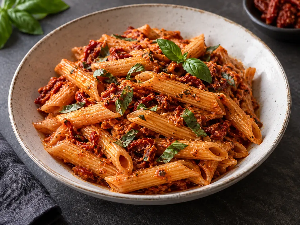 Beispielbild: Pasta mit rotem Pesto